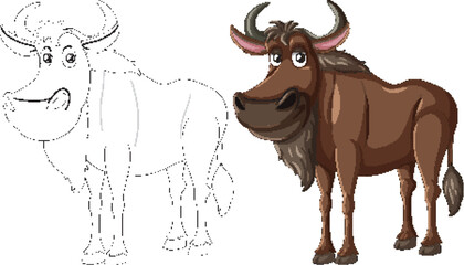 Cartoon Wildebeest Illustration