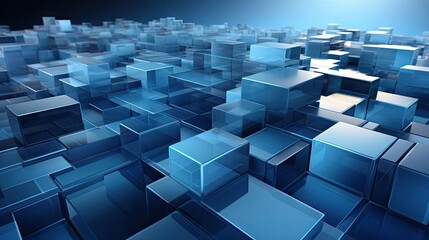 a very large group of cubes that are blue