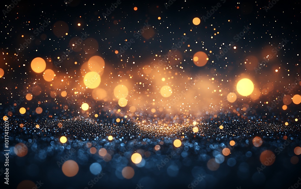 Poster A shimmering abstract background with particles of light creating a magical, sparkling atmosphere, ideal for design and decoration.