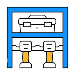 drill shelf garage tool line icon vector. drill shelf garage tool sign. isolated symbol illustration