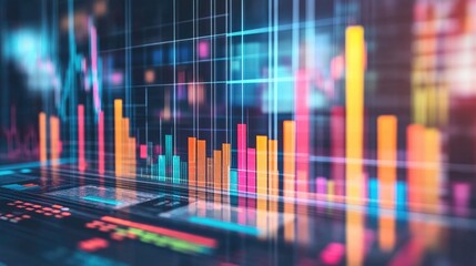 Fototapeta premium Colorful Data Visualization for Business Insights
