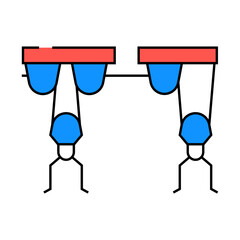 strap system garage tool line icon vector. strap system garage tool sign. isolated symbol illustration