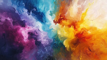 Abstract Painting with Vibrant Colors