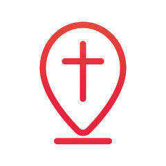 Fototapeta premium Church location icon design illustration