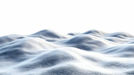 Snowy Hills Form A Serene Winter Landscape On White Background