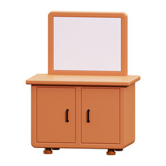 3d dressing table icon. perfect for home decor, interior design inspiration, furniture catalogs, and DIY remodeling projects