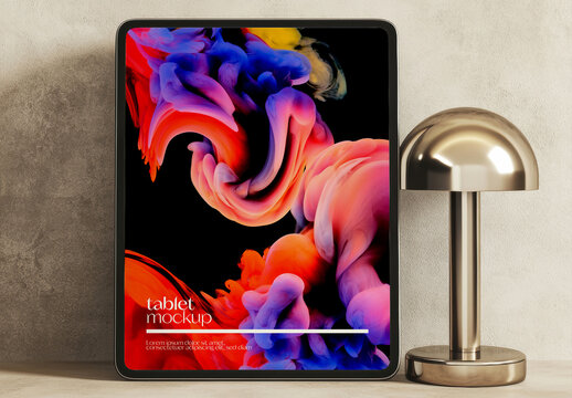 Standing Screen Tablet Mockup with Generative AI