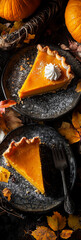 Pumpkin pie vertical background