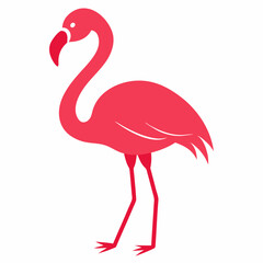 flamingo bird black silhouette vector, Simple silhouette Design vector icon with white background. Wild Animal Vector.