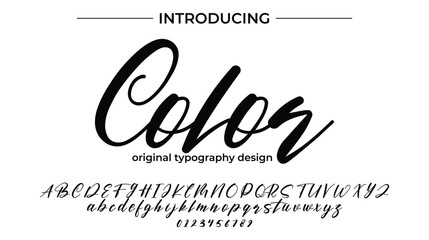 Color Font Stylish brush painted an uppercase vector letters, alphabet, typeface