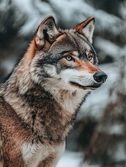 Obraz premium wolf isolated on metal background