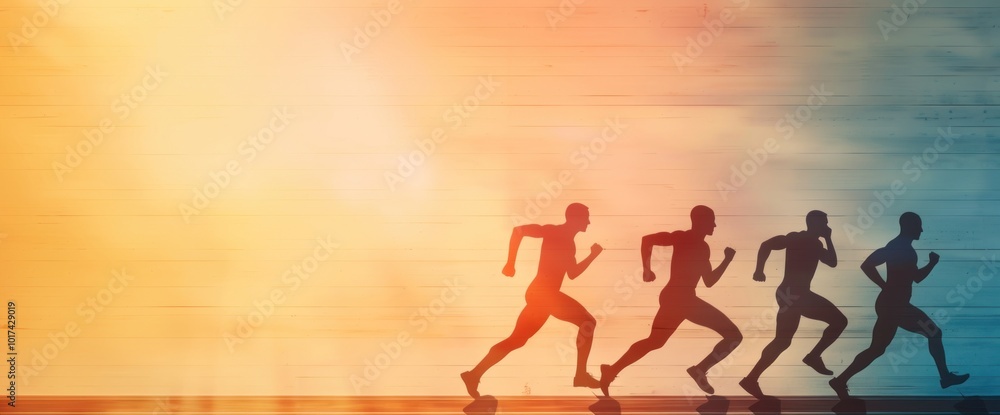Poster the evolution of motion capturing the dynamic flow of running in silhouette