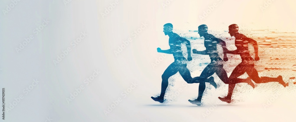 Poster dynamic motion the art of running and fluidity in movement