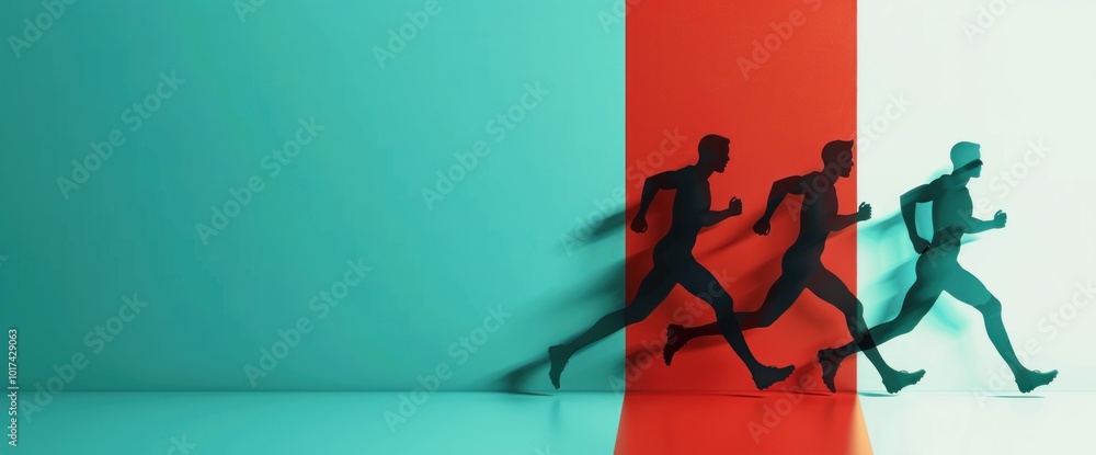 Poster the dynamic motion of running capturing the art of movement in modern design