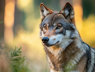 Fototapeta premium wolf isolated on summer background