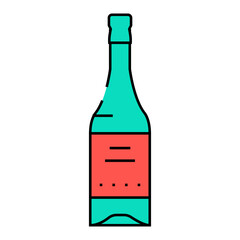 wine drink bottle line icon vector. wine drink bottle sign. isolated symbol illustration