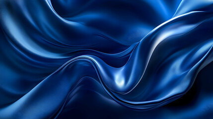 Fototapeta premium Abstract Blue Fabric Waves Background