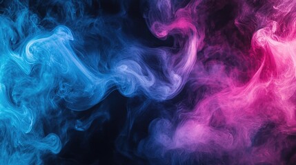 Fototapeta premium Colorful Smoke Swirls in Blue and Pink Shades
