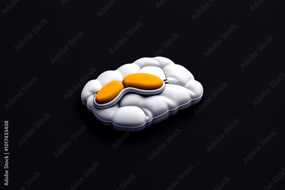 Poster simple minimalist icon of an eye mask and soft pillow, representing the essentials of restful sleep