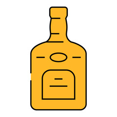 rum drink bottle line icon vector. rum drink bottle sign. isolated symbol illustration