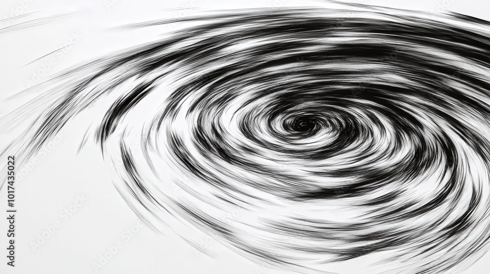 Poster dynamic swirling black and white abstract design with vortex effect