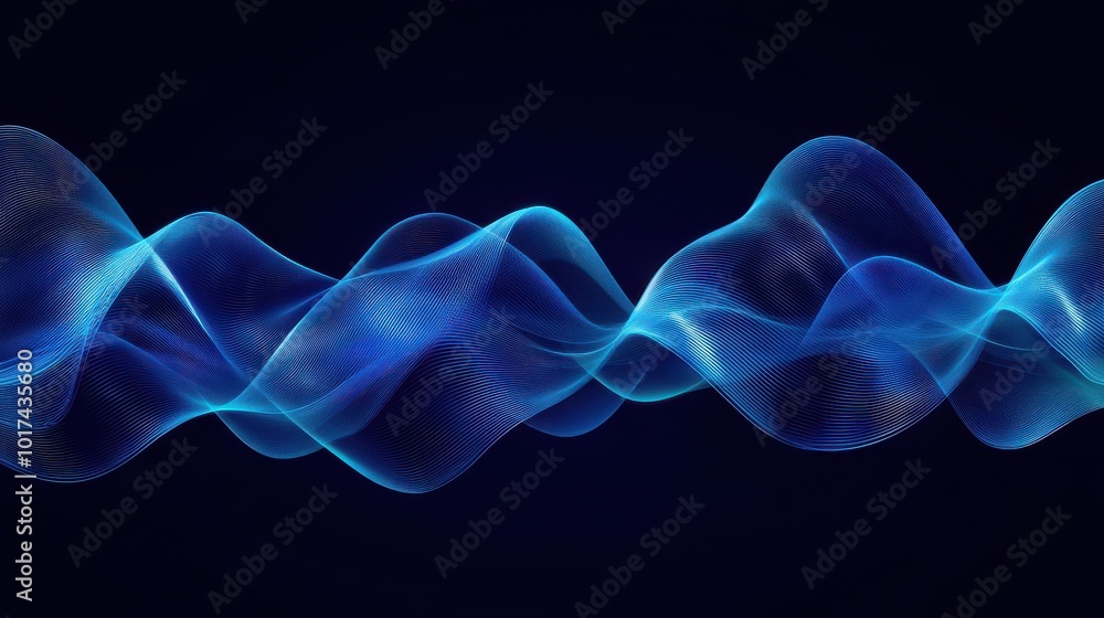 Poster dynamic blue fluid wave background for design projects