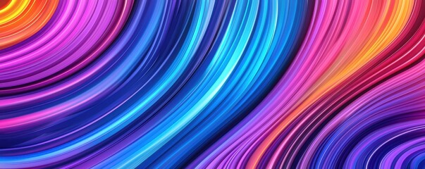 Obraz premium Radiant Neon Wave Pattern in Smooth Hues