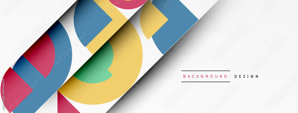 Poster Geometric design abstract background - circles squares