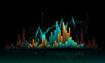 Stock analysis graph background image, currency increase, business sales, online marketing