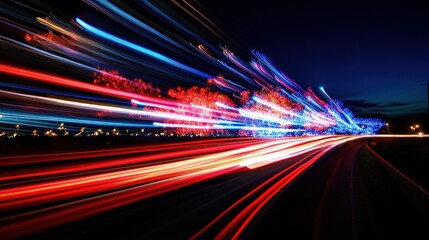 Light Trails on a Night Road
