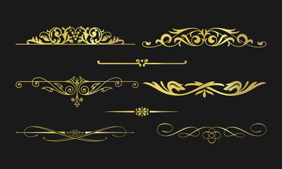 Elegant vintage dividers collection for decorative borders and ornamental designs


