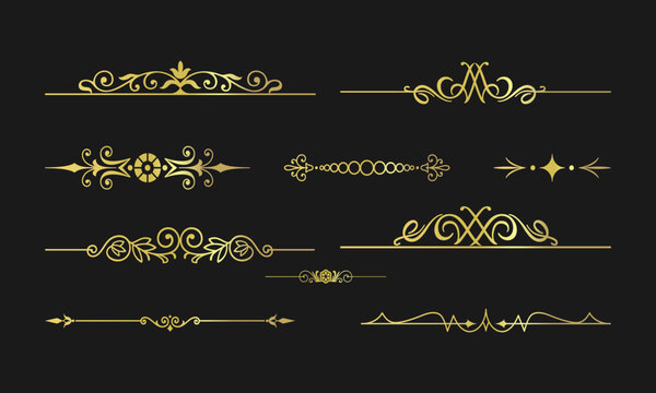 Elegant vintage dividers collection for decorative borders and ornamental designs

