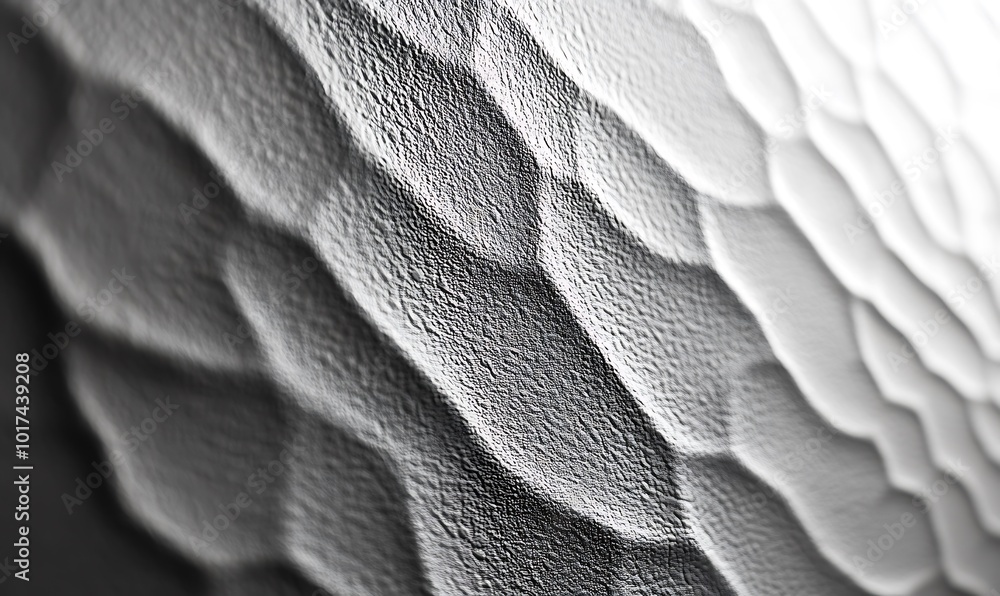 Aufkleber a close-up of textured surface featuring undulating, wave-like patterns in monochrome, showcasing in