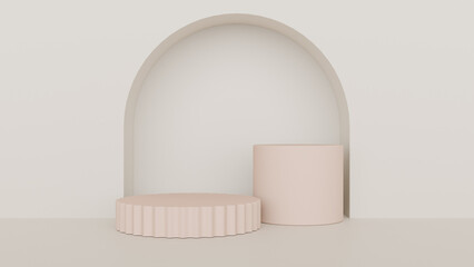 a white shelf with a pink vase and a pink vase