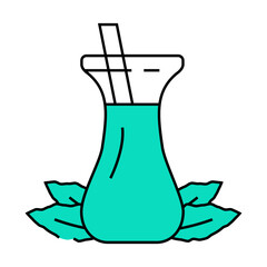 spinach smoothie drink line icon vector. spinach smoothie drink sign. isolated symbol illustration