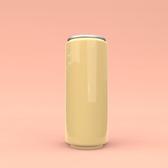 Aluminum can. Mockup on pink background. 3d illustration.