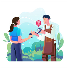 Cardless Payment Illustration using modern style vector view