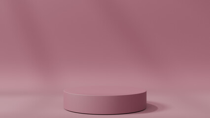 a pink round podium on a pink background