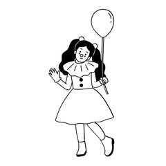 girl with clown costume