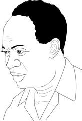DR KWAME NKRUMAH LINE ART