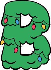 B Christmas Tree Hanging Light Decor Alphabet