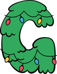 G Christmas Tree Hanging Light Decor Alphabet