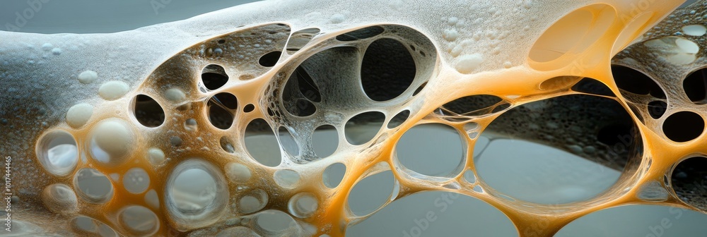Aufkleber abstract cellular structure with organic shapes, resembling a network of interconnected bubbles, cre