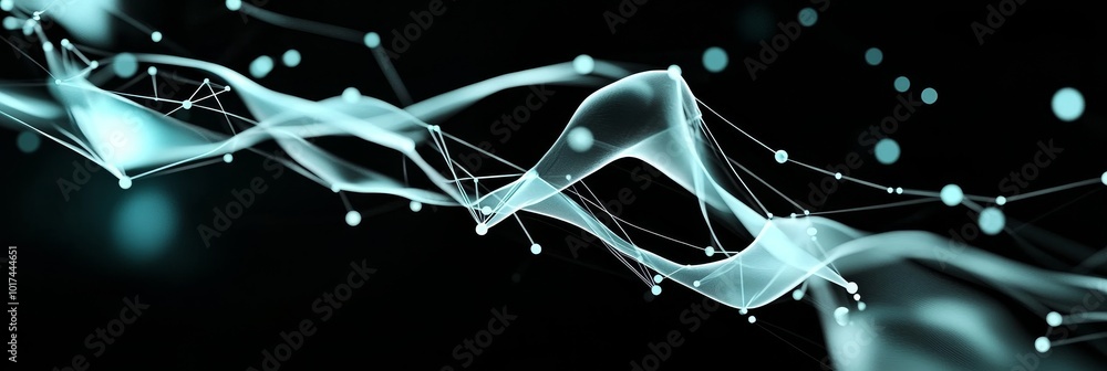 Poster abstract digital network background with connected lines and dots symbolizing technology, connection