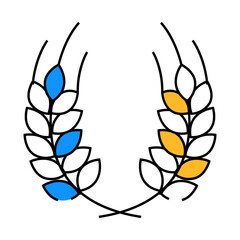 wreath ears of wheat line icon vector. wreath ears of wheat sign. isolated symbol illustration