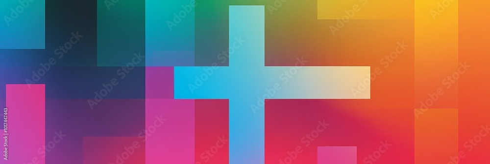 Poster a captivating background with a bold cross set against a vibrant gradient of colors. the design symb