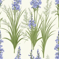 Fototapeta premium Soft Watercolor Irises in Shades of Purple and Blue