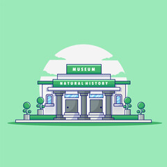 Museum Building Illustration using modern style vector view