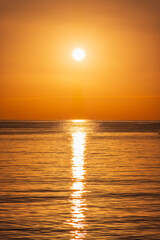 Beautiful red and orange sunrise over the sea.