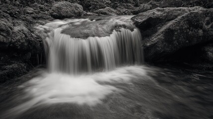 Fototapeta premium Waterfall in Black and White